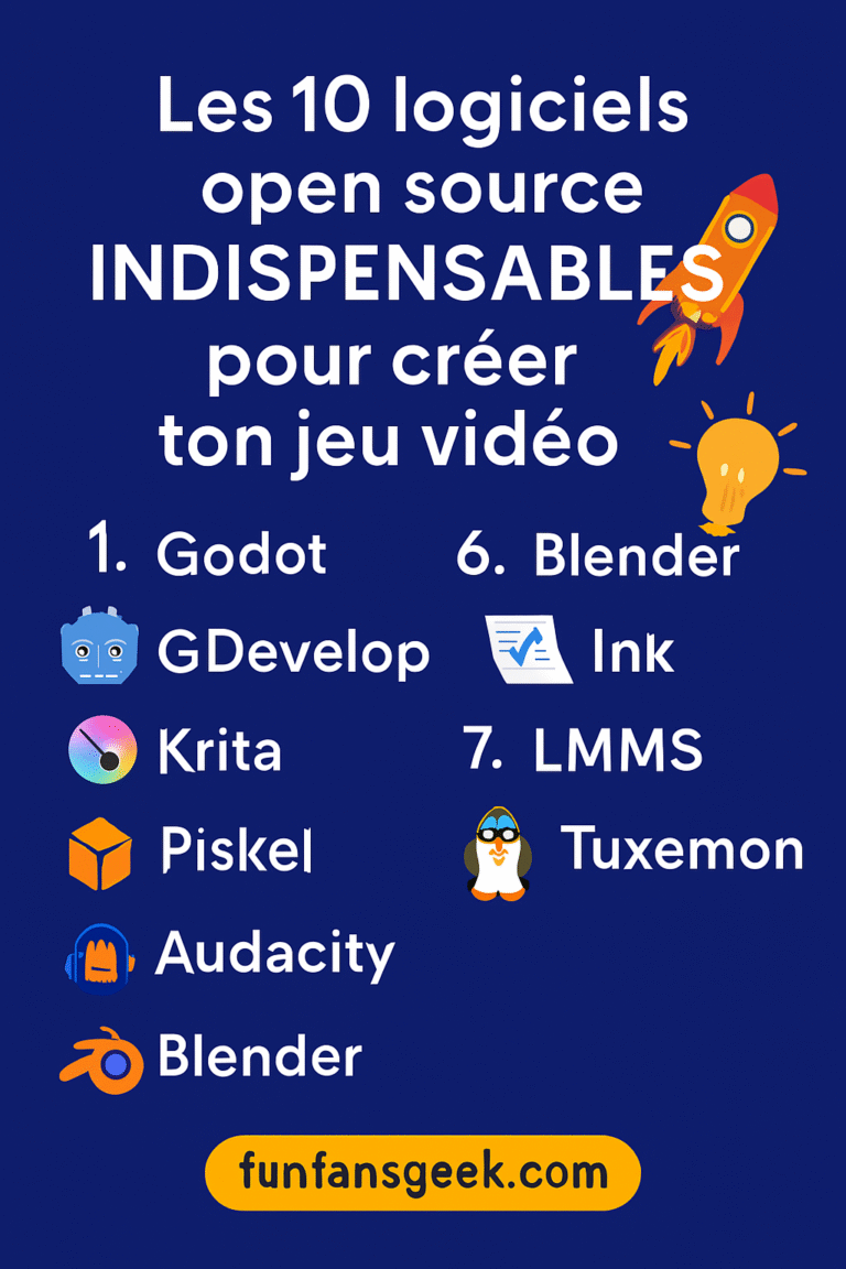 Read more about the article 🎮 Les 10 logiciels open source INDISPENSABLES pour créer ton jeu vidéo (sans ruiner ton portefeuille) 🚀💡